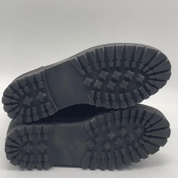 Dolls Kill Emerald Green Velvet Platform Combat Boots Goth Grunge Lace Up Size 7 - Picture 5 of 7